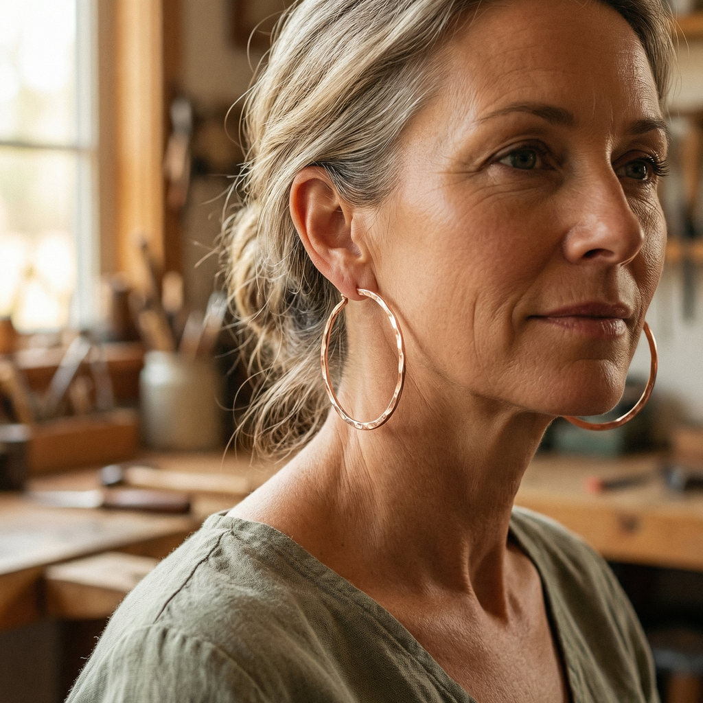 Boucles d'oreilles en cuivre Saule de Vera