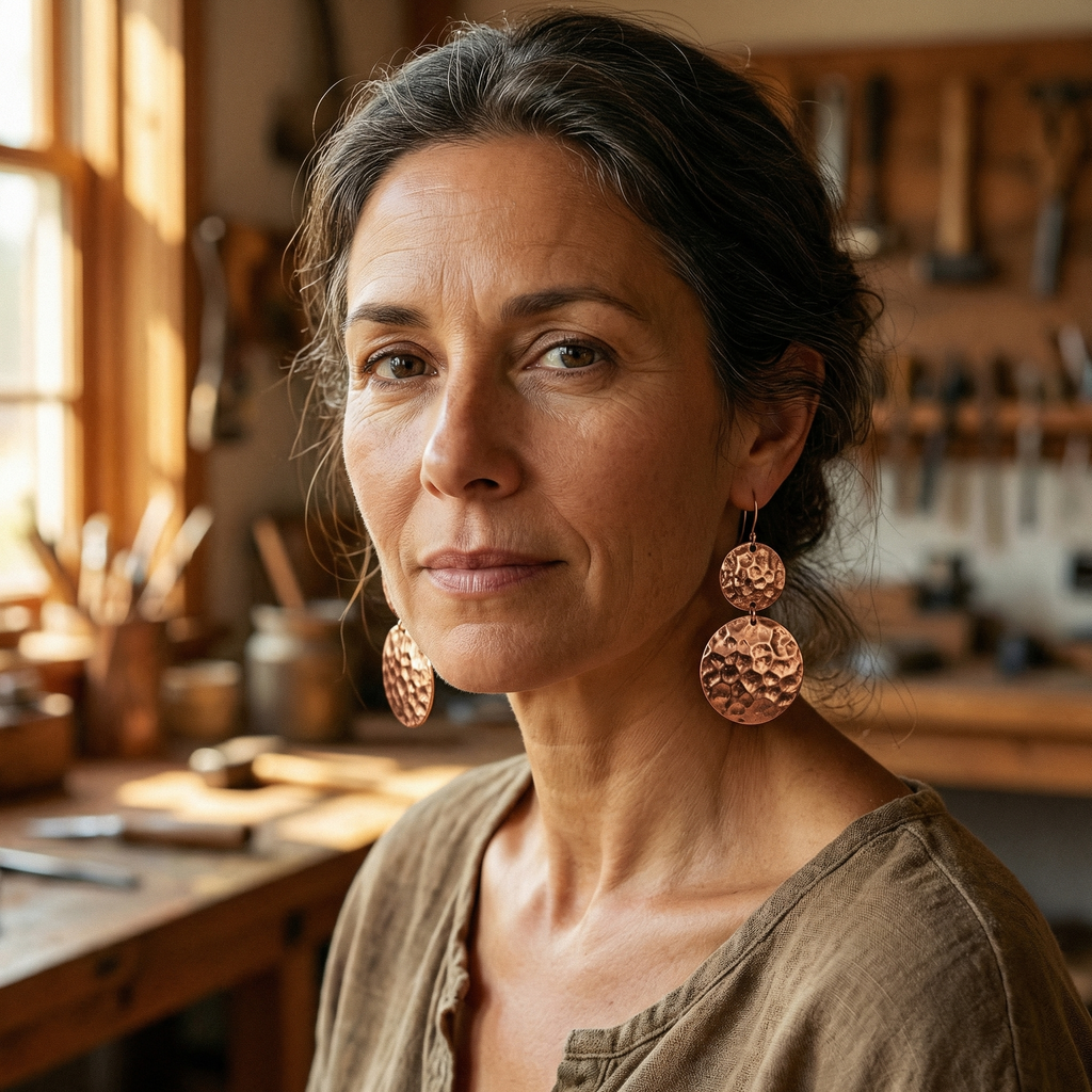 Boucles d'oreilles en cuivre Vera pour célébrer le solstice