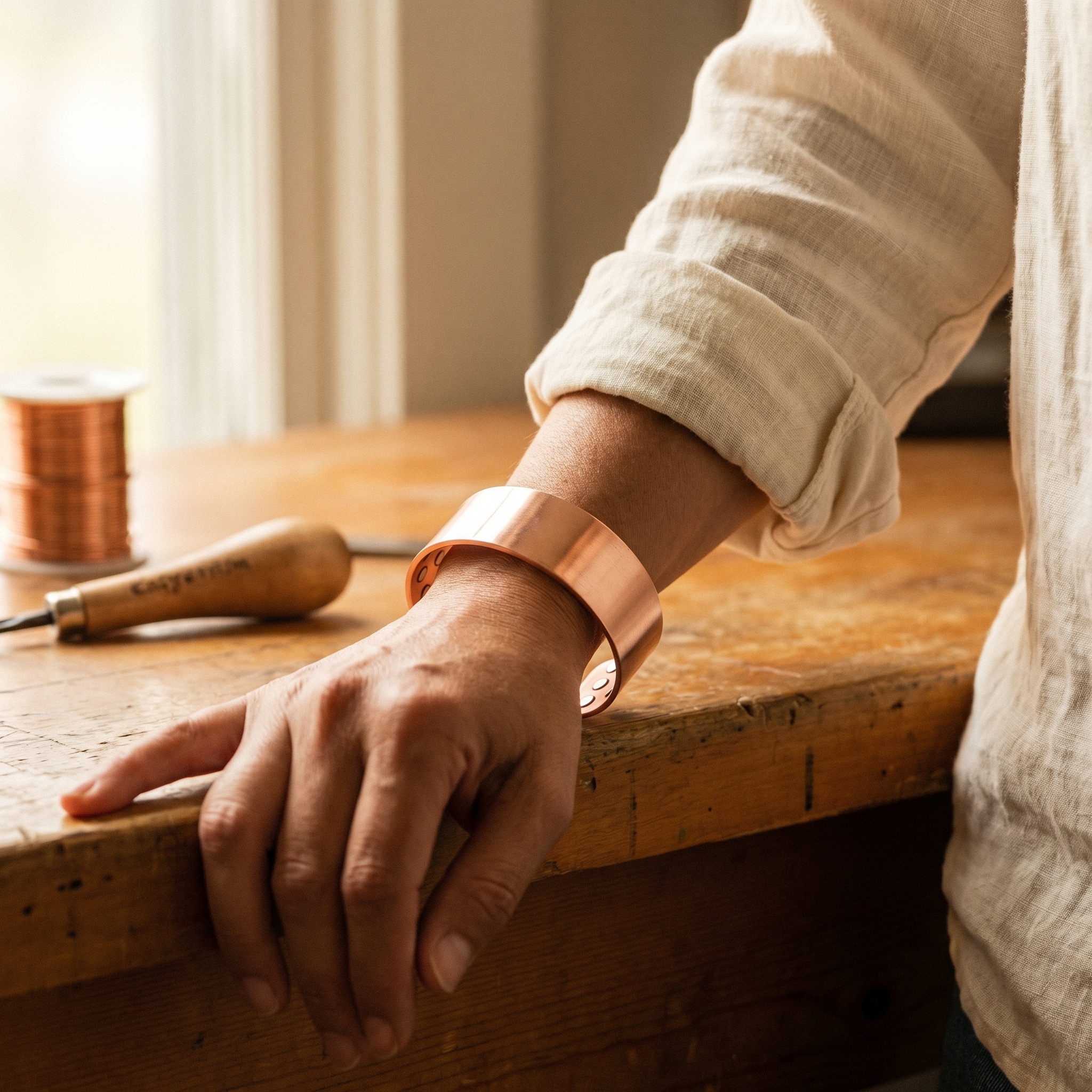 Bracelet en cuivre de l'atelier de Vera