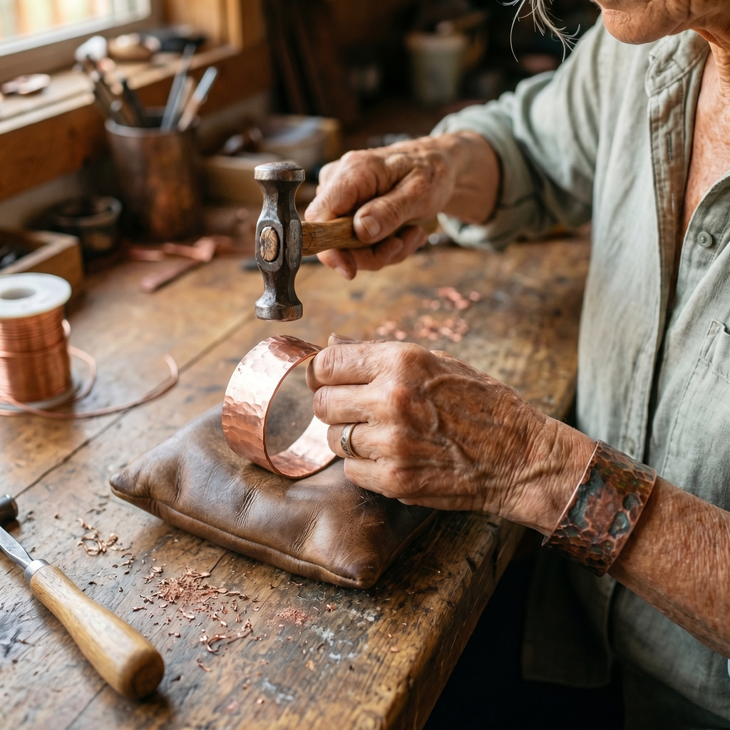 Bracelet en cuivre de l'atelier de Vera