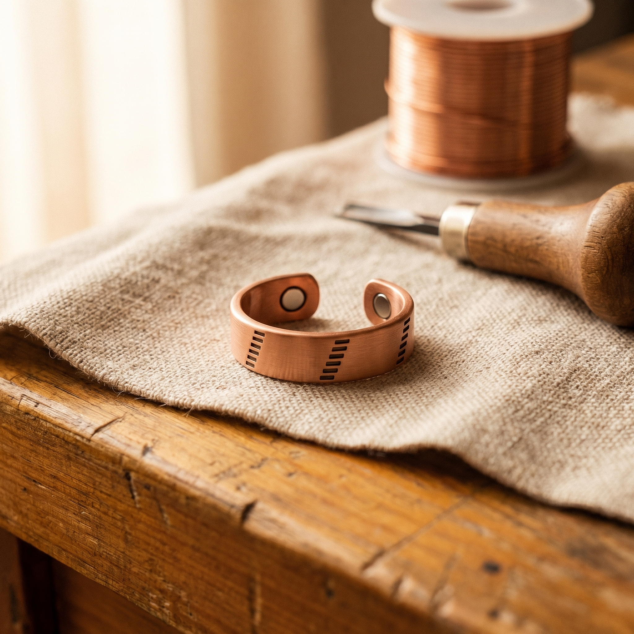 La bague en cuivre étincelante de Vera