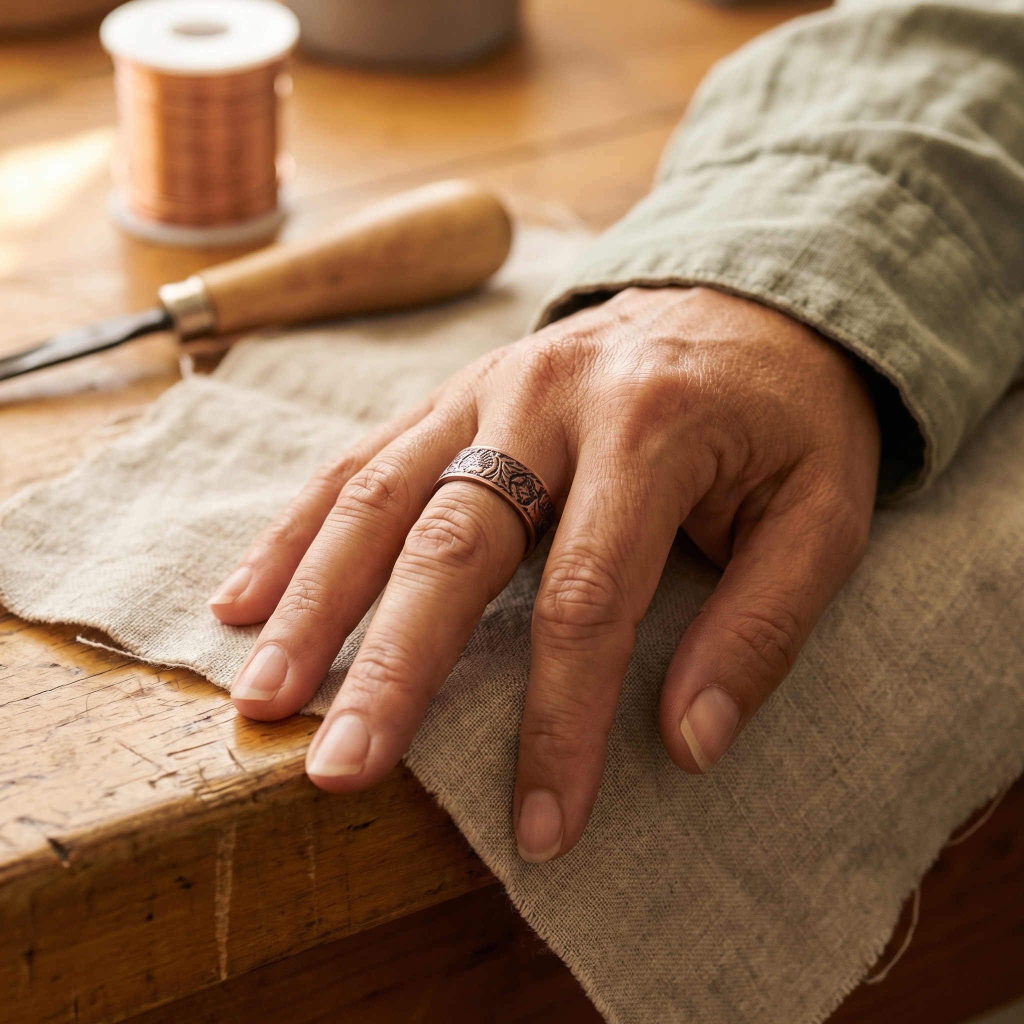 "Bague en Cuivre Bole de Vera