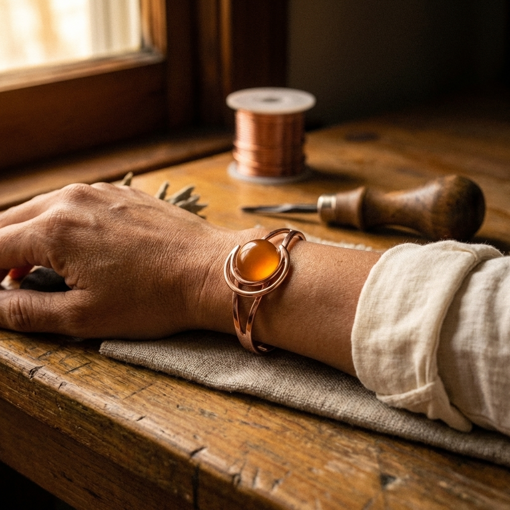 Bracelet en cuivre orange de la collection Vera