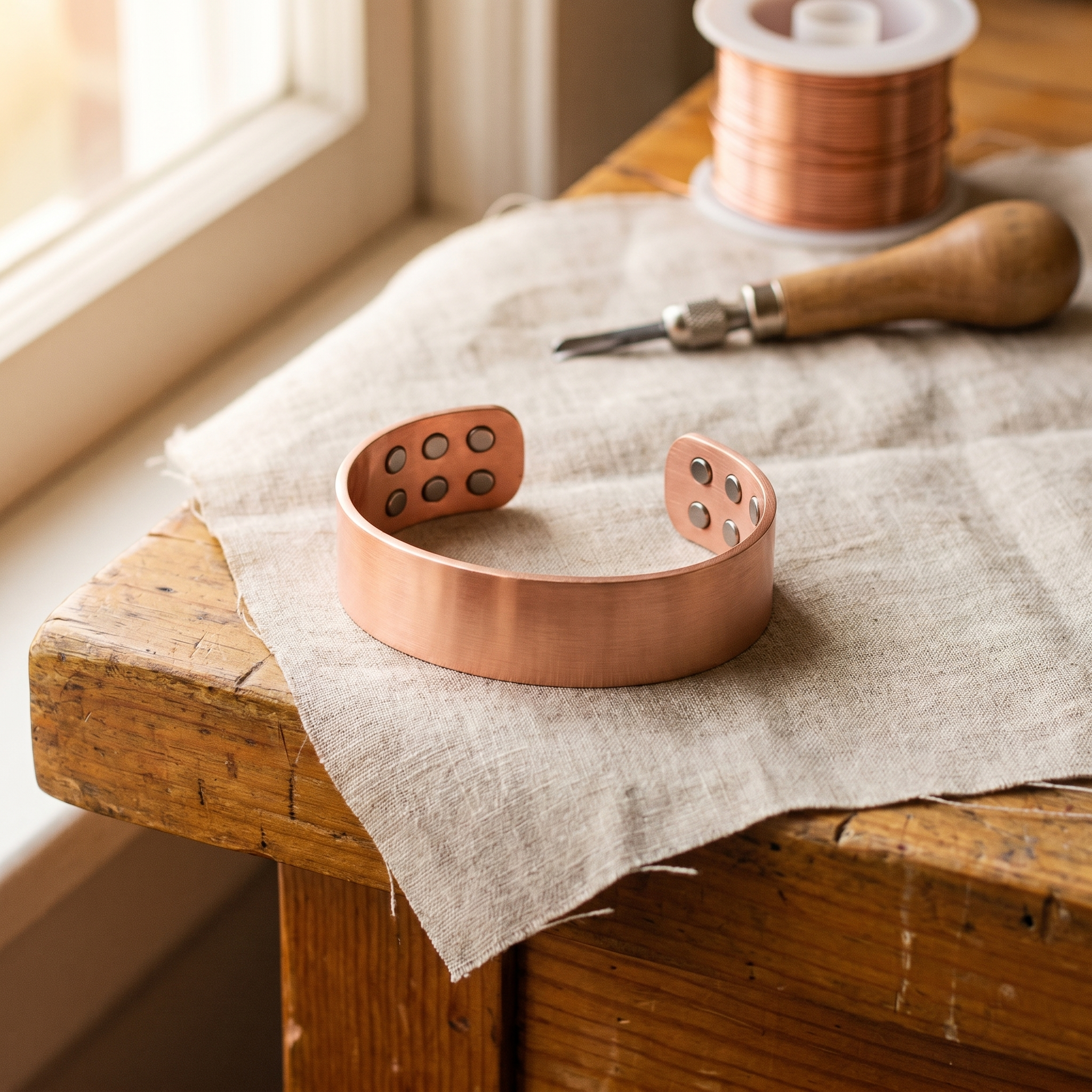 Bracelet en cuivre de l'atelier de Vera