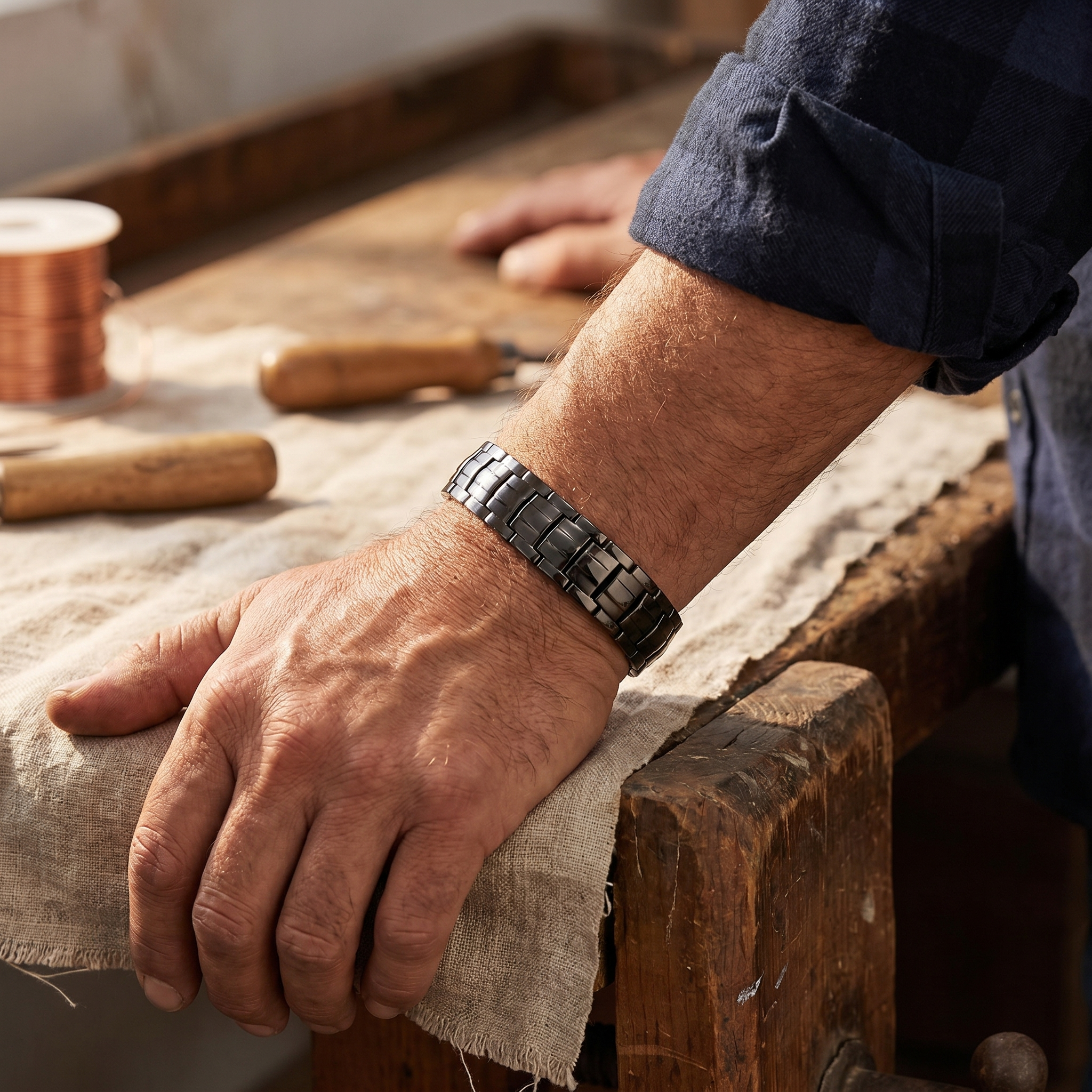 Bracelet en cuivre pour hommes par Ocre de Vera